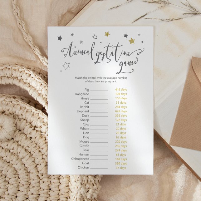 Animal Gestation Baby Shower Game + Answer Key (Creator Uploaded)