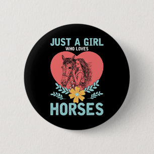 Animal Gift Horseback Riding Women Horse 6 Cm Round Badge