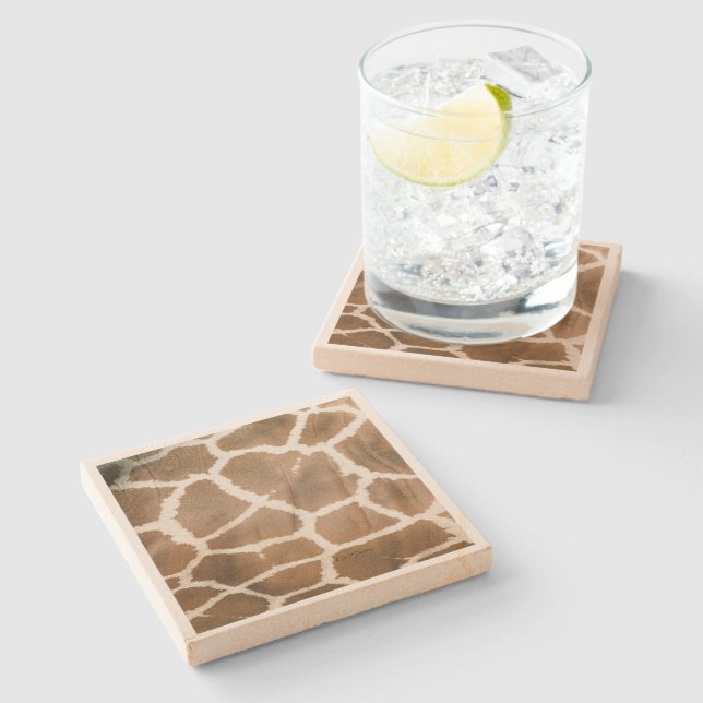 Animal Giraffe Skin Stone Coaster (Side)