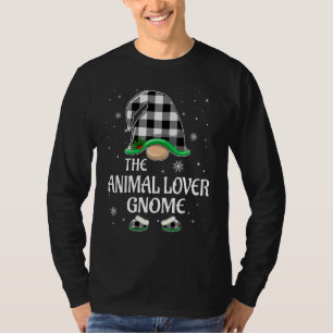 Animal  Gnome Buffalo Plaid Christmas Matching Fam T-Shirt