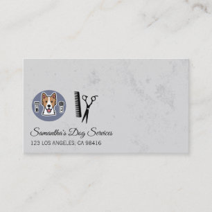 Animal Grooming Logo   Comb Scissors Business Card