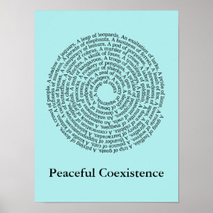 Animal Group Names/Peaceful Coexistence Poster