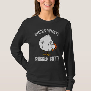 Animal Guess What Chicken Butt Chickens Meme Hen T-Shirt