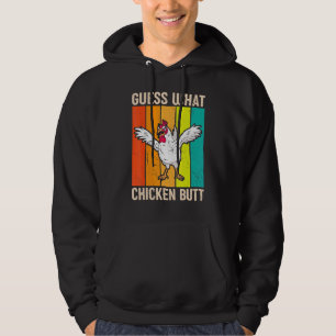 Animal Guess What Chicken Butt Cute Chickens Buffs Hoodie