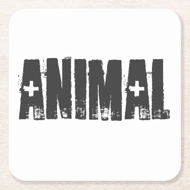 Animal - Gym Bodybuilding Fitness Square Paper Coaster (Front)