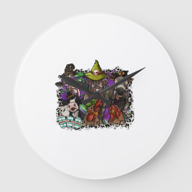 Animal Halloween Large Clock (Front)