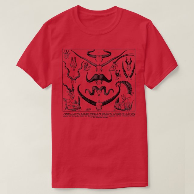 Animal Horns Illustration T-Shirt (Design Front)