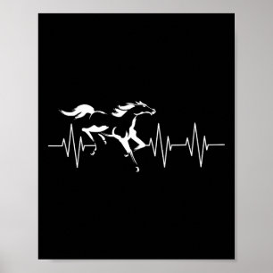 Animal Horse Lover Horseback Gift Heartbeat Horse  Poster