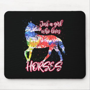 Animal Horse Riding Equestrian Women Girls Colorfu Mouse Pad