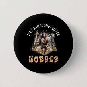 Animal Horseback Riding Horse Girls Women Gift Hor 6 Cm Round Badge