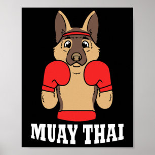 Animal Humor Thai Kickboxing Funny Dog Muay Thai Poster