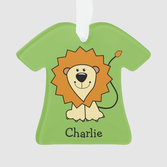 Animal illustrations custom name kid's ornament (Front)