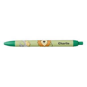 Animal illustrations custom name kids' pens