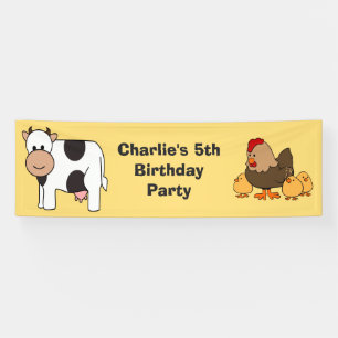 Animal illustrations custom text kids' banner