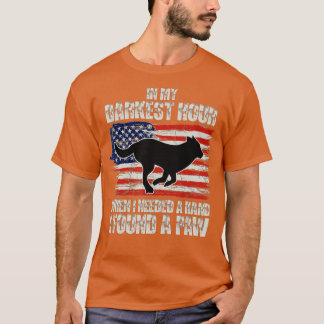 Animal In My Darkest I Found A Paw American Flag D T-Shirt