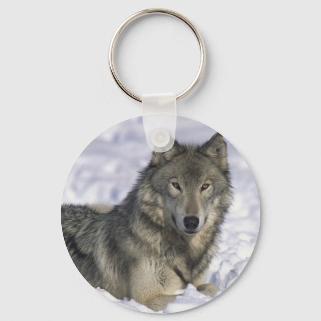 Animal In Snow Key Ring (Front)