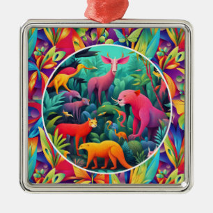 Animal Jungle Metal Tree Decoration