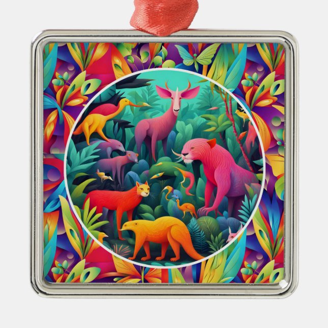 Animal Jungle Metal Tree Decoration (Front)