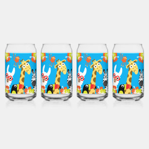 Animal Jungle Safari Home Decor Can Glass