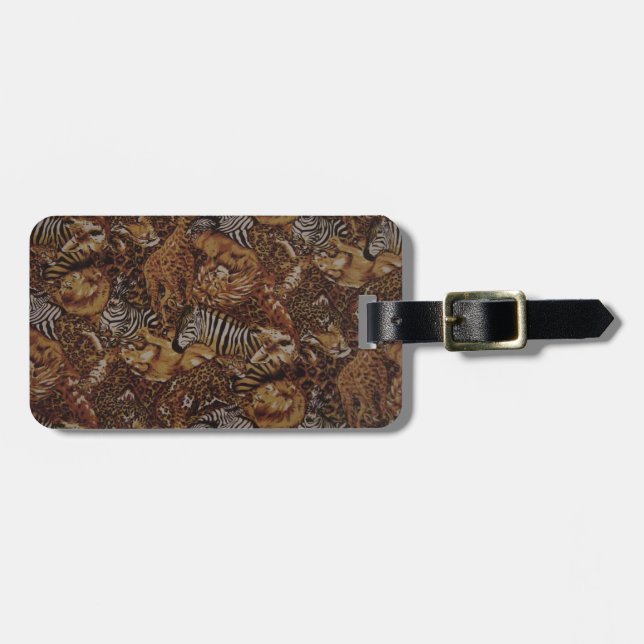 ANIMAL JUNGLE SAFARI LUGGAGE TAG (Front Horizontal)