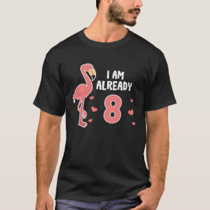 Animal Kids Cool Flamingo 8th Birthday T-Shirt
