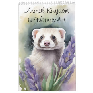 Animal Kingdom In Painterly Watercolor 2025 Calendar