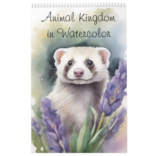 Animal Kingdom In Painterly Watercolor 2025 Calendar (Cover)