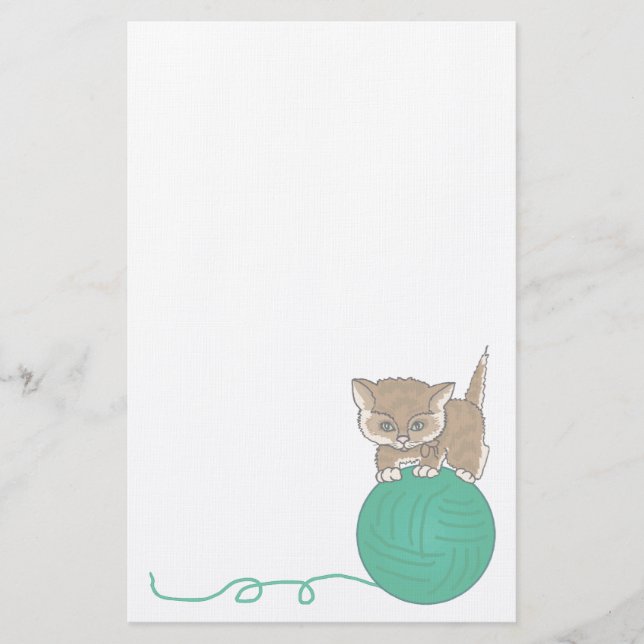 Animal  Kitten Pet Lovers Stationery (Front)