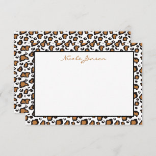Animal Leopard Print Personalised Note Cards