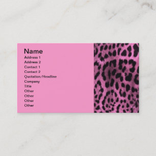 Animal leopard print - pink business card