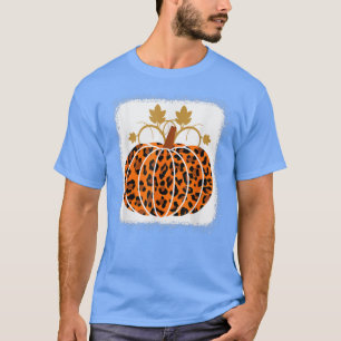 Animal Leopard Print Pumpkin Halloween Fall Autumn T-Shirt