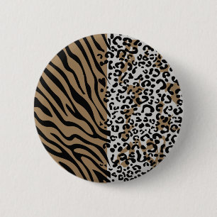 Animal leopard zebra pattern Button
