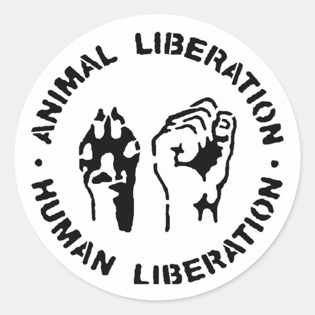Animal Liberation - Human Liberation   Classic Round Sticker (Front)