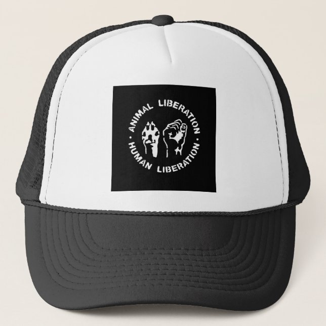 Animal Liberation Human Liberation Trucker Hat (Front)