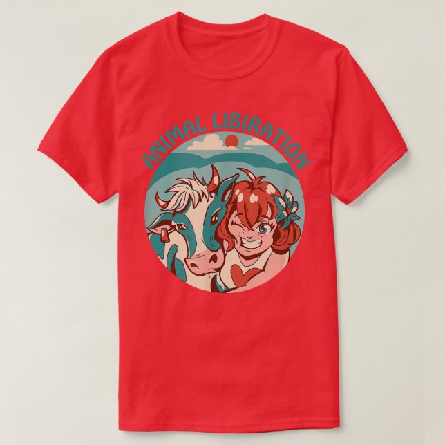 Animal libiration livestock Vegetarians animals no T-Shirt (Design Front)