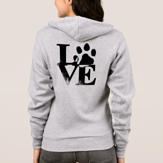 Animal Love Paw Print Hoodie (Back)