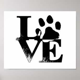 Animal Love Paw Print Poster