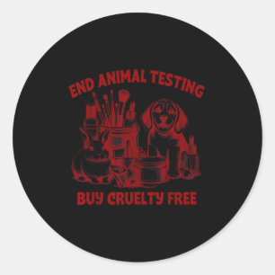 Animal lover animal rights cosmetic end animal classic round sticker