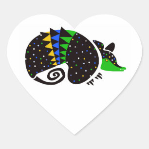 Animal lover - ARMADILLOS- Wildlife  heart sticker
