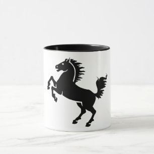 Animal Lover Black Horse Rearing Mug