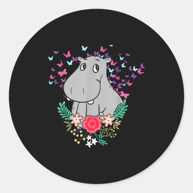 Animal Lover Butterfly Valentines Day Gift Flowers Classic Round Sticker (Front)