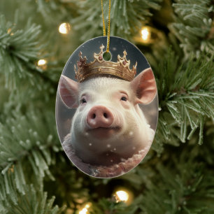 Animal Lover Gift, Farm Lover Gift, Cute Pig Ceramic Tree Decoration