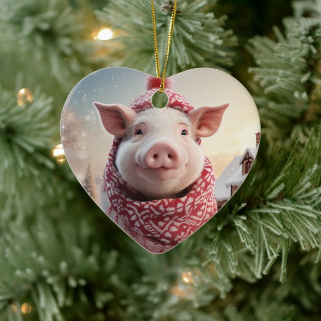 Animal Lover Gift, Farm Lover Gift, Cute Pig Ceramic Tree Decoration (Tree)