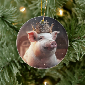 Animal Lover Gift, Farm Lover Gift, Cute Pig Ceramic Tree Decoration