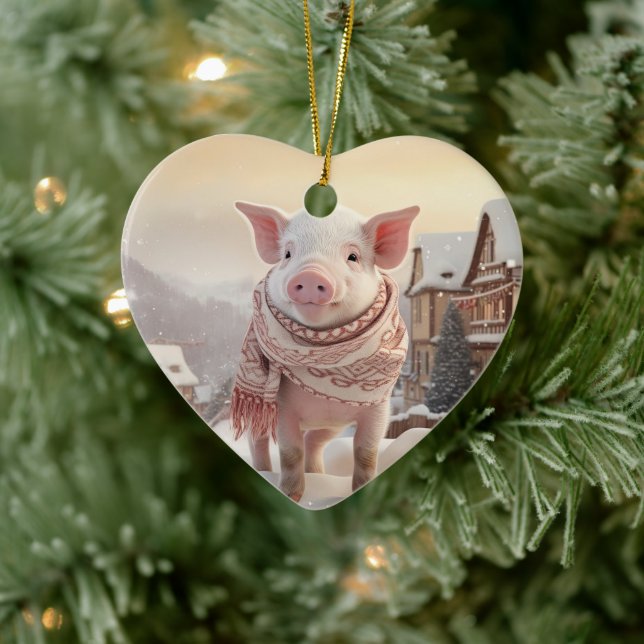 Animal Lover Gift, Farm Lover Gift, Cute Pig Ceramic Tree Decoration (Tree)