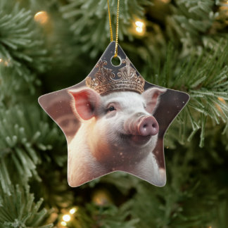 Animal Lover Gift, Farm Lover Gift, Cute Pig Ceramic Tree Decoration