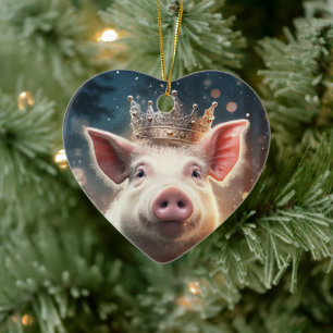 Animal Lover Gift, Farm Lover Gift, Cute Pig Ceramic Tree Decoration