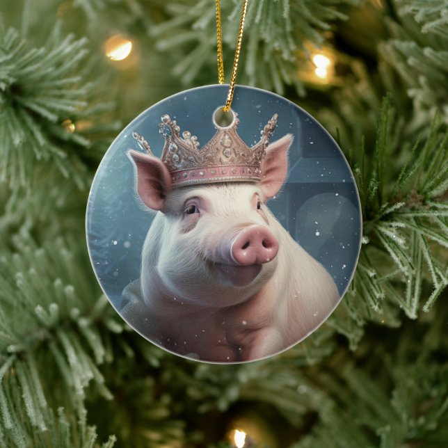 Animal Lover Gift, Farm Lover Gift, Cute Pig Ceramic Tree Decoration (Tree)