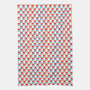 Animal Lover_Heart-Paw_Little Hearts pattern Tea Towel
