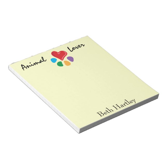 Animal Lover_Heart-Paw pattern Notepad (Angled)